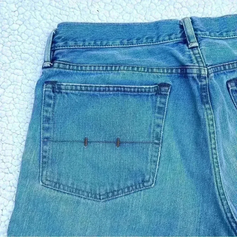 Polo R.‎ Lauren Boyfriend Classic Fit Med Wash Faded Cutoff Jean Shorts Size 35